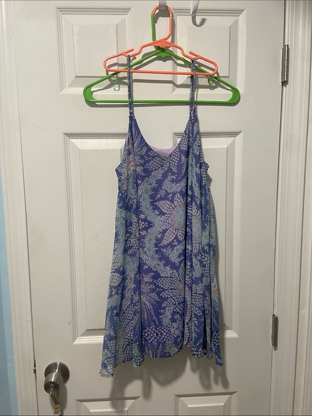 Show Me Your MuMu Blue Floral Slip Mini Dress